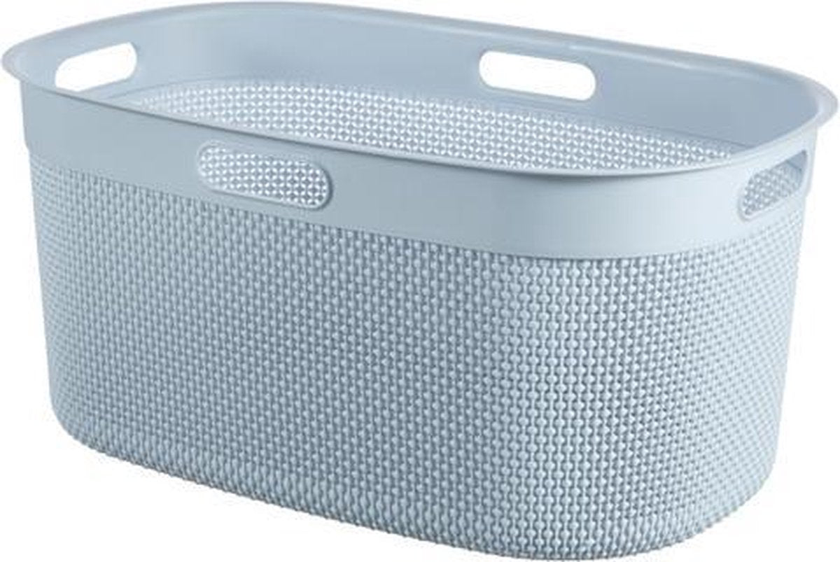 Panier à linge en filo Curver - 45 litres - bleu pierre