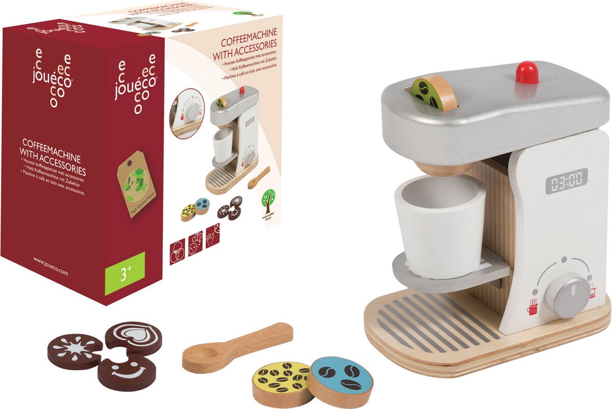 Cafetière en bois Jouéco avec accessoires
