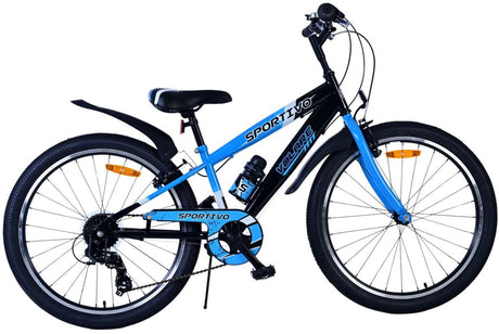 Vélo enfant Volare sportivo - garçons - 24 pouces - bleu noir - 7 vitesses