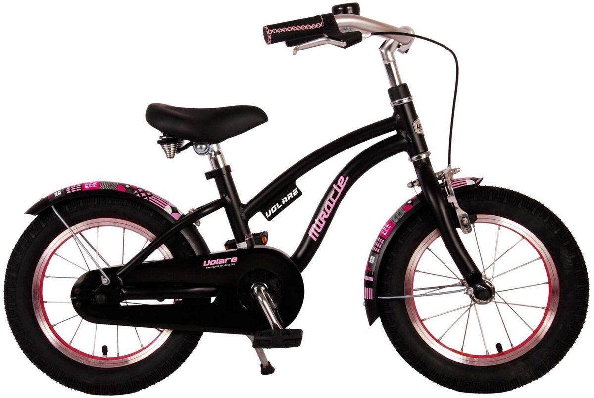 Volare Miracle Cruiser Children's Bicycle - Girls - 16 pouces - Matt Black - Collection Prime