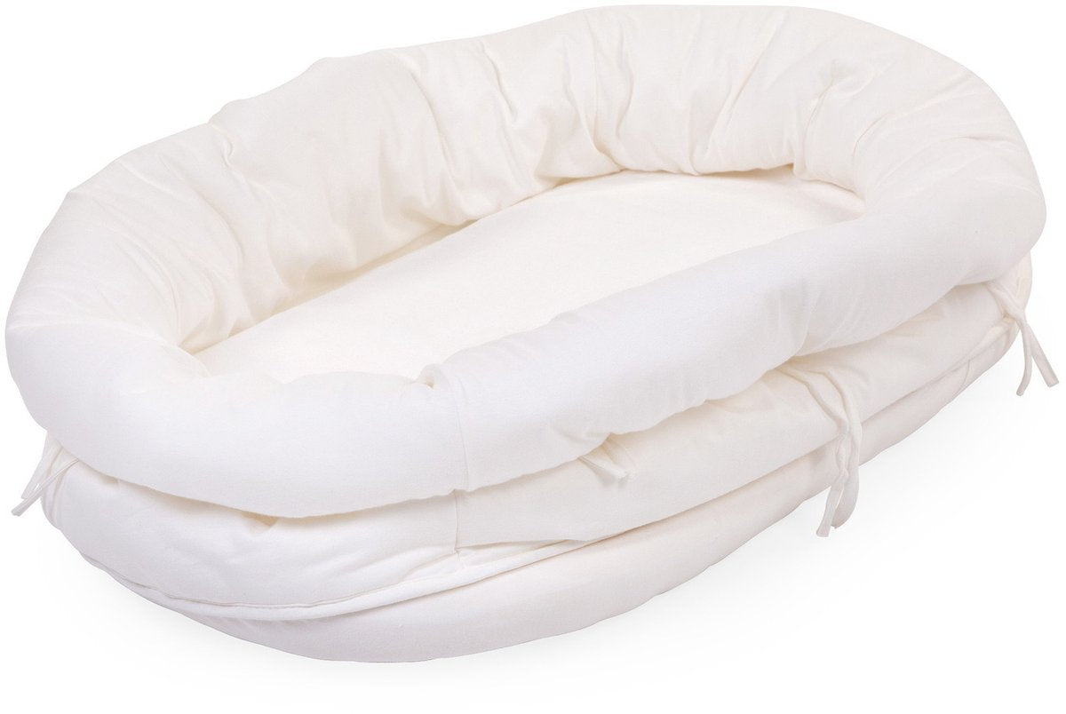 Bordure Childhome pour berceau en rotin – jersey coton – écru – bord de protection – tour de lit souple