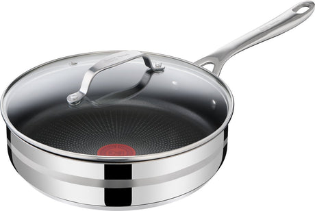 Poêle à frire intelligente Jamie Oliver de Tefal Cook - ø25 cm - acier inoxydable - convient à toutes les sources de chaleur - couvercle inclus