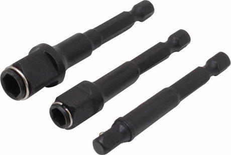 Adaptateur de perceuse Asta Satra 2 en 1 vers douille et embout - Porte-embout 3 pièces - 1 4, 3 8 et 1 2 pouces - Porte-douille Satra