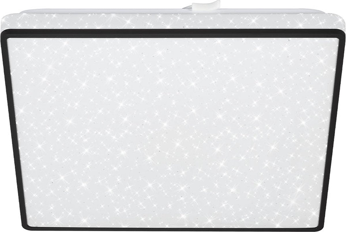 Briloner - Plafonnier LED - Plafonnier avec ciel étoilé - avec décor d'étoiles - lumière blanc neutre - noir - 27x27x4,5 cm