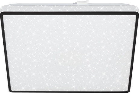 Briloner - Plafonnier LED - Plafonnier avec ciel étoilé - avec décor d'étoiles - lumière blanc neutre - noir - 27x27x4,5 cm