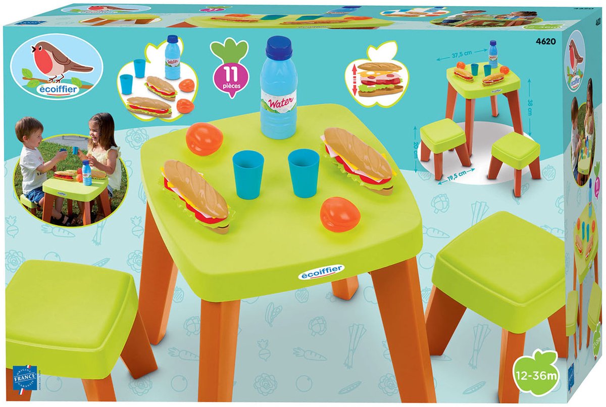 Ensemble de jeux de table de pique-nique Ecoiffier, 10dlg.