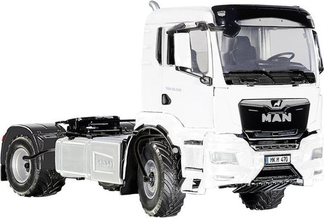 Wiking 077652 man tgs 18.510 4x4 bl tracteur à 2 essieux, modèle camion, 1:32, métal plastique, à partir de 14 ans, nombreuses fonctions, incl. régulation de pression des pneus, calandre rotative, blanche