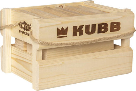 Tactic Kubb - jeu d'attraper et de lancer - jeu de lancer suédois original dans un étui de transport en bois de luxe - bois de pin durable
