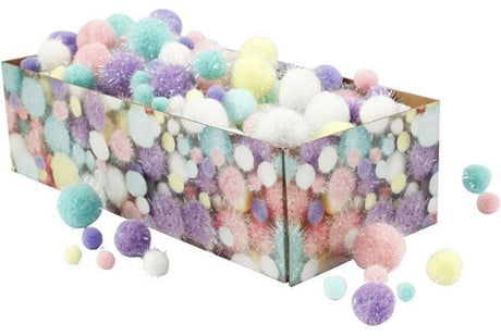 Entreprise créative https: www.ccobby.nl pompoms-d-15-40-mm-glitter-ca-400-piece-pastelcolours-400-gr-1-box