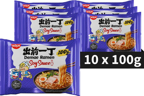 Nissin demae ramen - bol de nouilles à la sauce soja - nouilles instantanées - 10 pièces