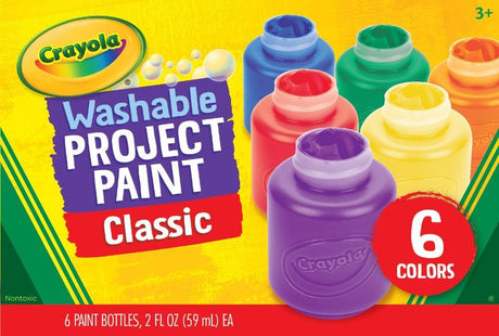 Crayola - paquet passe-temps - peinture lavable pour enfants - 6 pièces - couleurs primaires