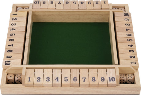 Jeu de dés en bois Shut the Box, 4 joueurs