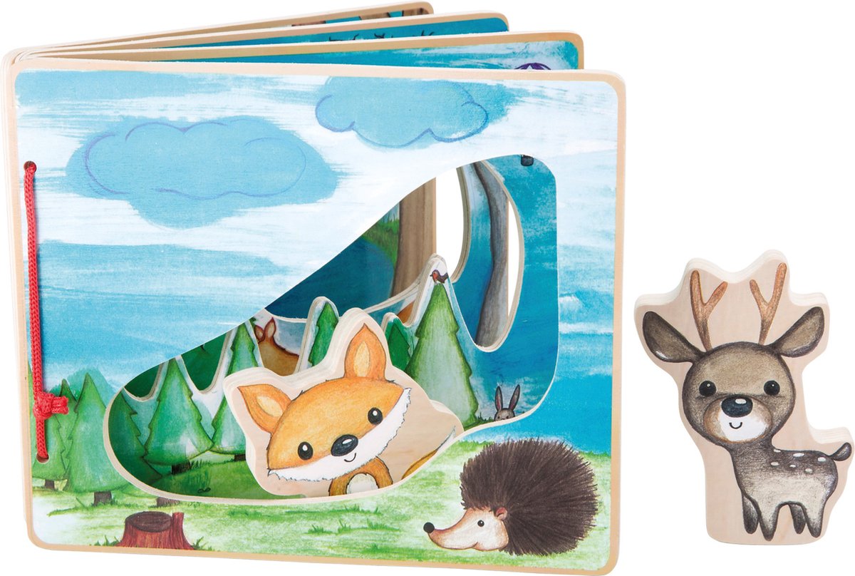 Small foot - Forêt de livres d'images en bois avec 2 personnages de jeu