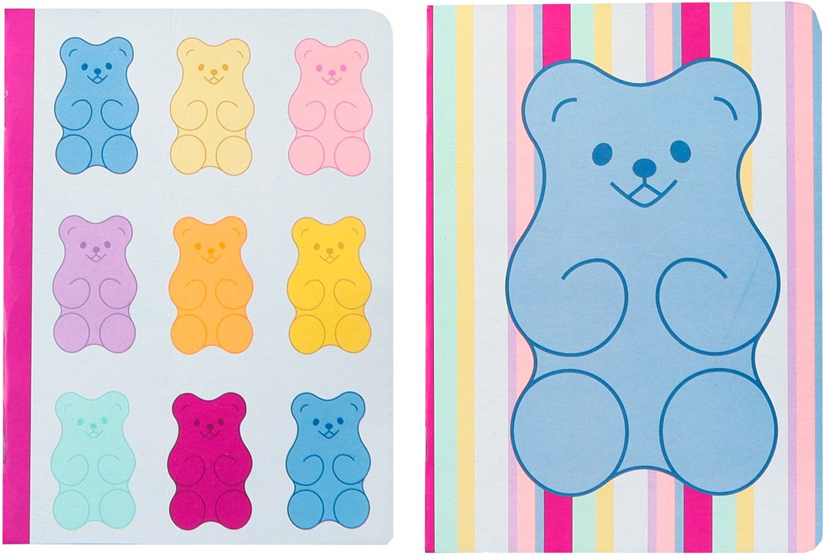 Carnets Kangaro - b'log sweet candy - format A5 - avec diamant 5mm - 2 pièces - au parfum fraise - an-122671-a