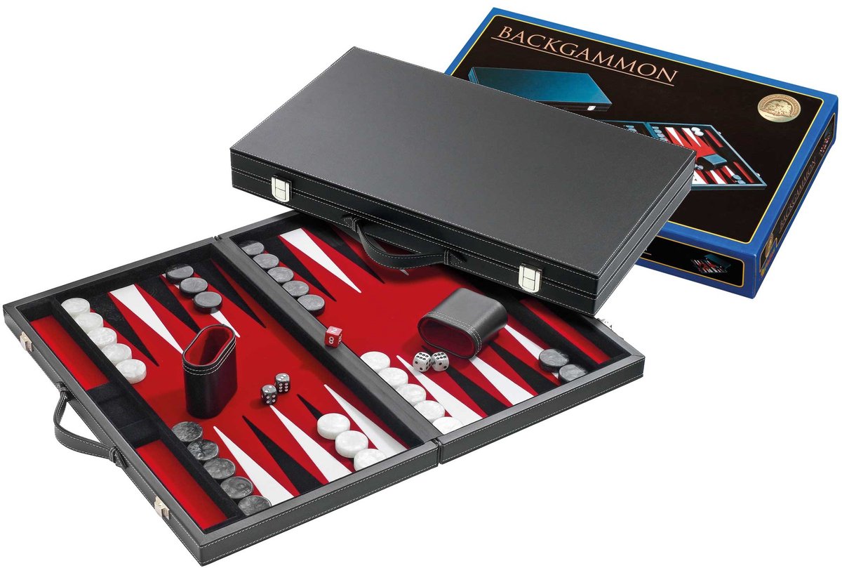 Étui en cuir artificiel pour backgammon Philos
