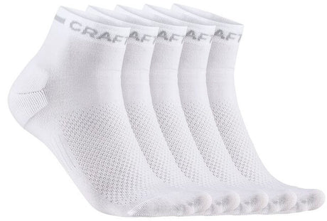Craft active mid sock lot de 5 chaussettes de sport unisexes - blanc