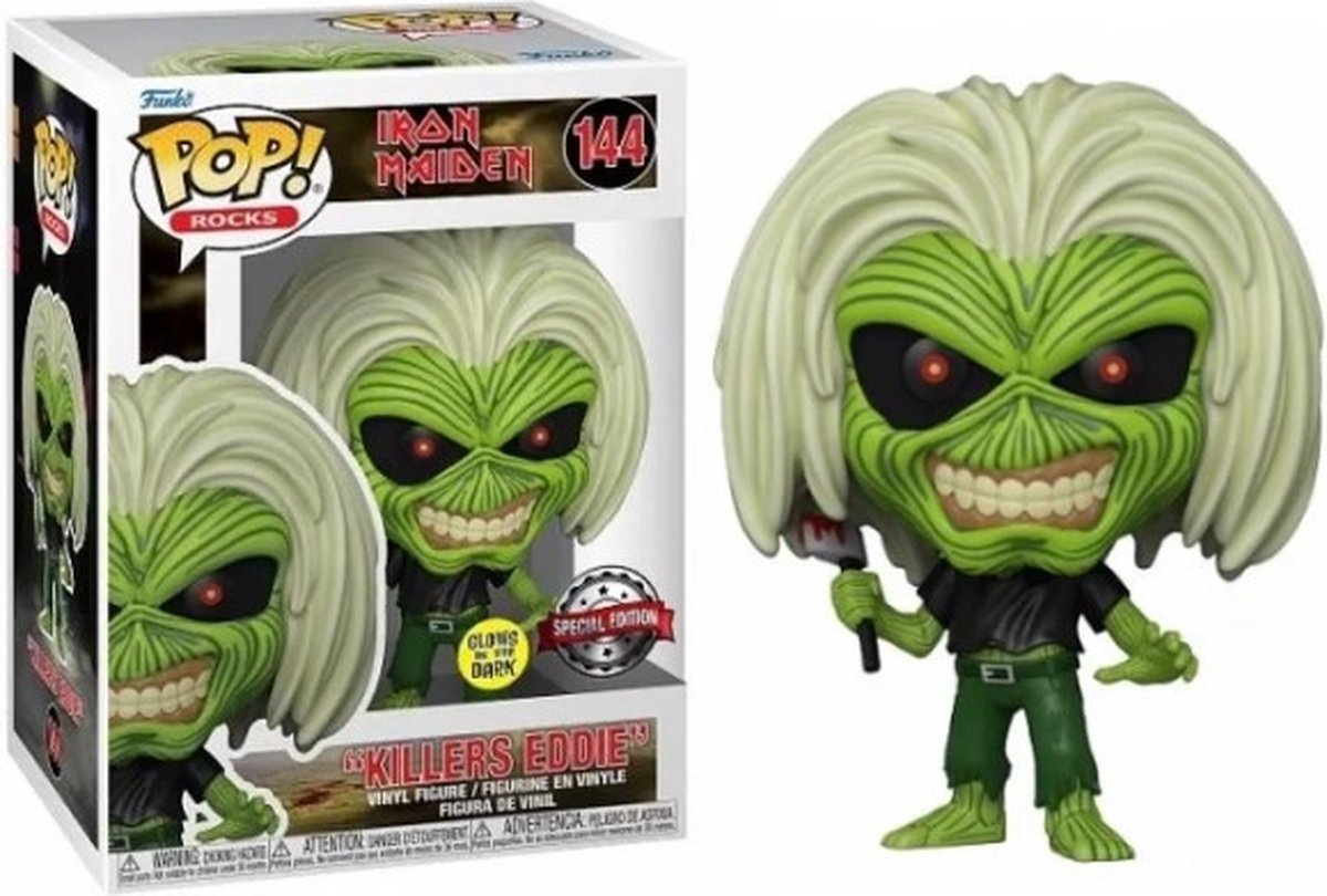 Funko-pop ! Rocks : Iron Maiden - Killers Eddie #144 brille dans le noir exclusif