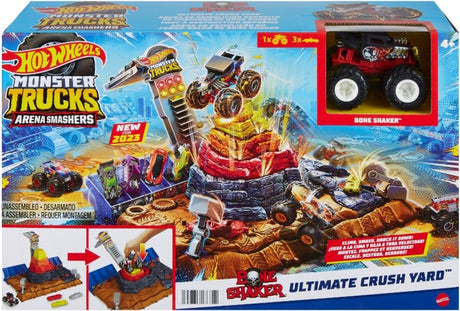 Hot Wheels Monster Trucks Arena Bone Shaker - Piste de course de voitures miniatures