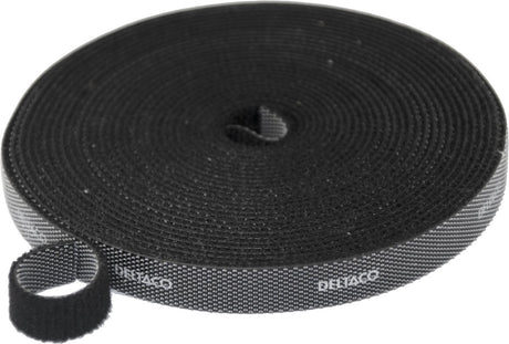 Deltaco cm05s serre-câble Velcro - 10mm x 5m - noir