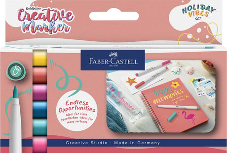 Marqueur Faber-castell - creative goldfaber - pinceau point b - définir des ambiances de vacances - fc-161013