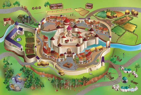 Tapis de jeu Achoka Château Moyen Âge, 100x150cm