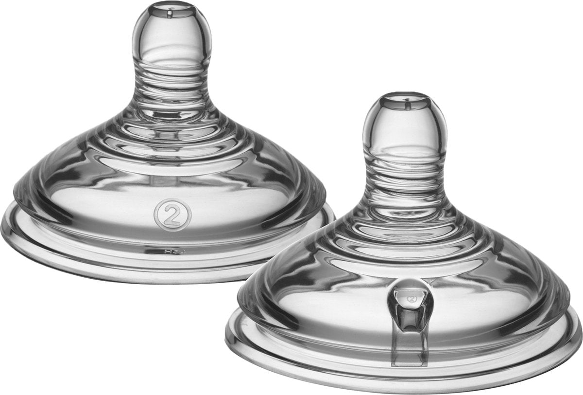 Tétines pour biberons Tommee Tippee Natural Start - vitesse d'alimentation moyenne 3 mois et plus - lot de 2