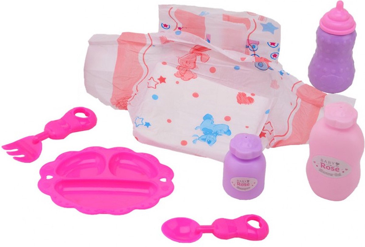 Johntoy John Toy Baby Rose Kit de soins dans un sac