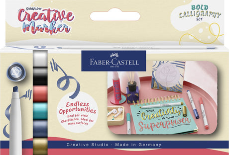 Faber-castell - marqueur - creative goldfaber - pointe biseautée c - set de lettrage doux - fc-160906