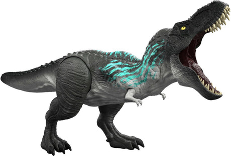 Mattel Jurassic World Muscle Madness Tyrannosaurus Rex - T-Rex avec fonction de croissance et rugissement fort