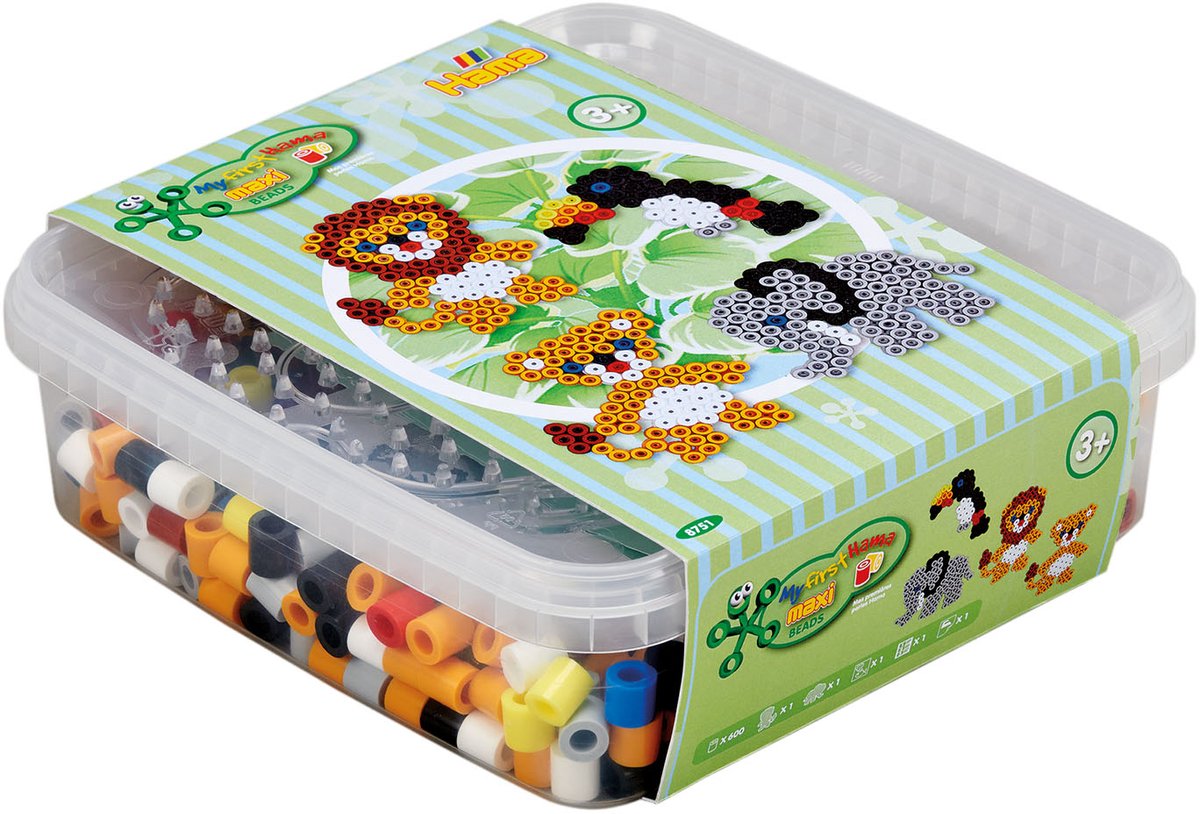 HAMA STRING BEAD Set Maxi - Wild Animals, 600st.