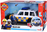 Jouet de voiture de police Sam le pompier Simba avec figurine de jeu Malcolm.