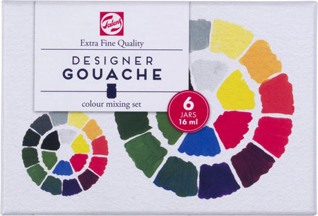 Coffret primaire Talens gouache extra fine, flacons 6x16ml