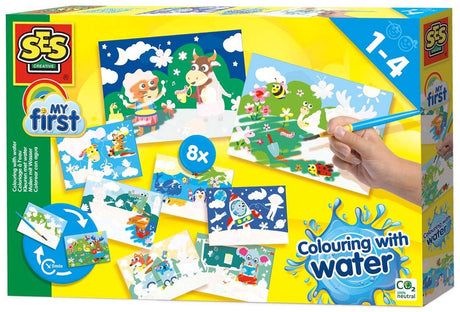 Ses creative ses my first - coloriage à l'eau méga set animaux cachés