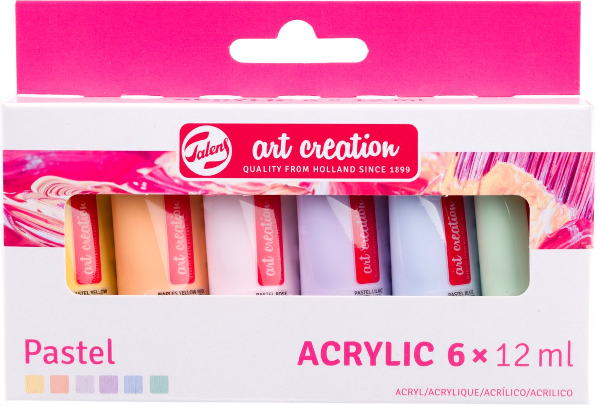 Talens art création ensemble de peinture acrylique pastel, 6x12ml