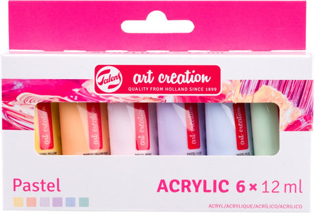 Talens art création ensemble de peinture acrylique pastel, 6x12ml