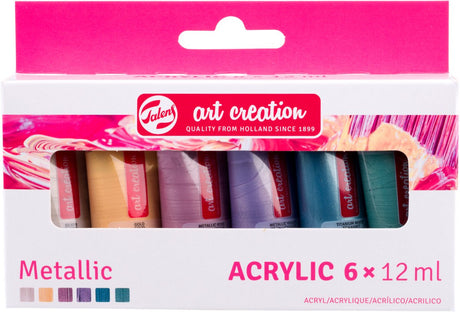 Talens art création ensemble de peinture acrylique métallisé, 6x12ml
