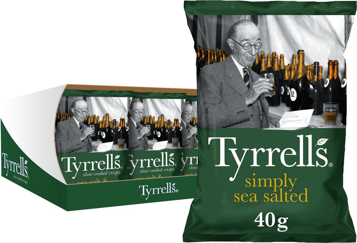Tyrrells chips vinaigre de cidre au sel de mer 18 x 40 grammes