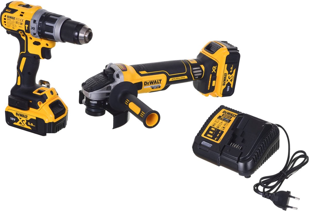 Jeu de batteries Dewalt dck2080p2t | Perceuse sans fil dcd796 + meuleuse d'angle sans fil dcg405 | Li-ion 18 V 5,0 Ah
