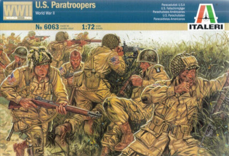 Maquette Italeri véhicules militaires - 6063 u.s. parachutistes - Soldats américains Seconde Guerre mondiale - 48 figurines en plastique - 1:72 - modélisme