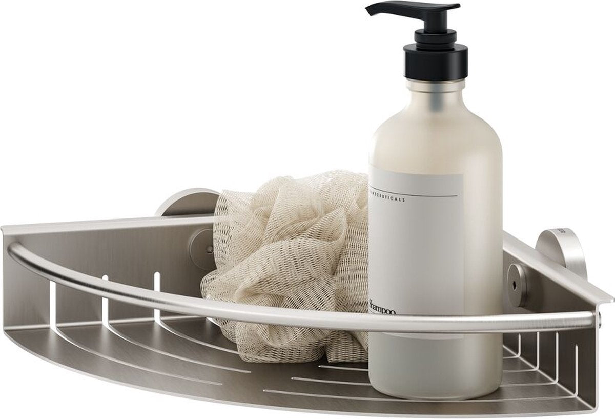Tiger Boston - support de douche - panier de douche d'angle 24,7 cm - acier inoxydable brossé