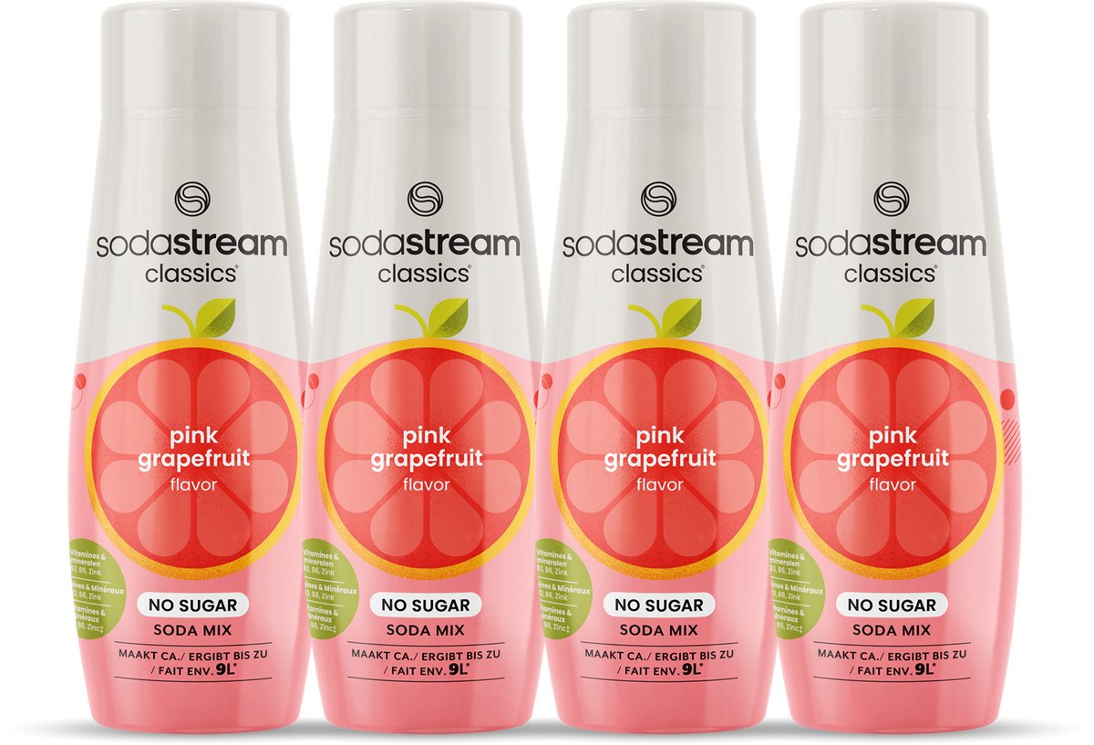 Sirop zéro de pamplemousse rose Sodastream - paquet de 4