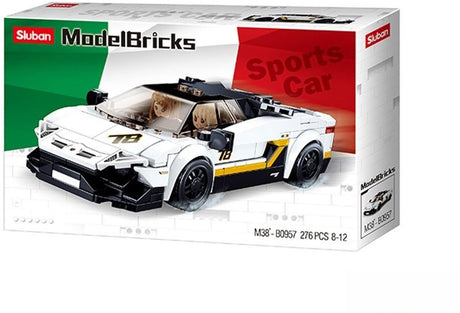 Sluban – supercar italienne en briques, modèle blanc (m38-b0957)