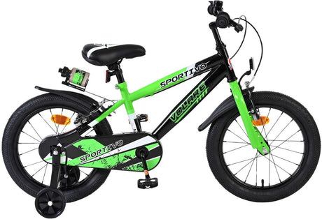 Volare Sportivo Children's Bicycle - Boys - 16 pouces - Black vert - deux freins à main