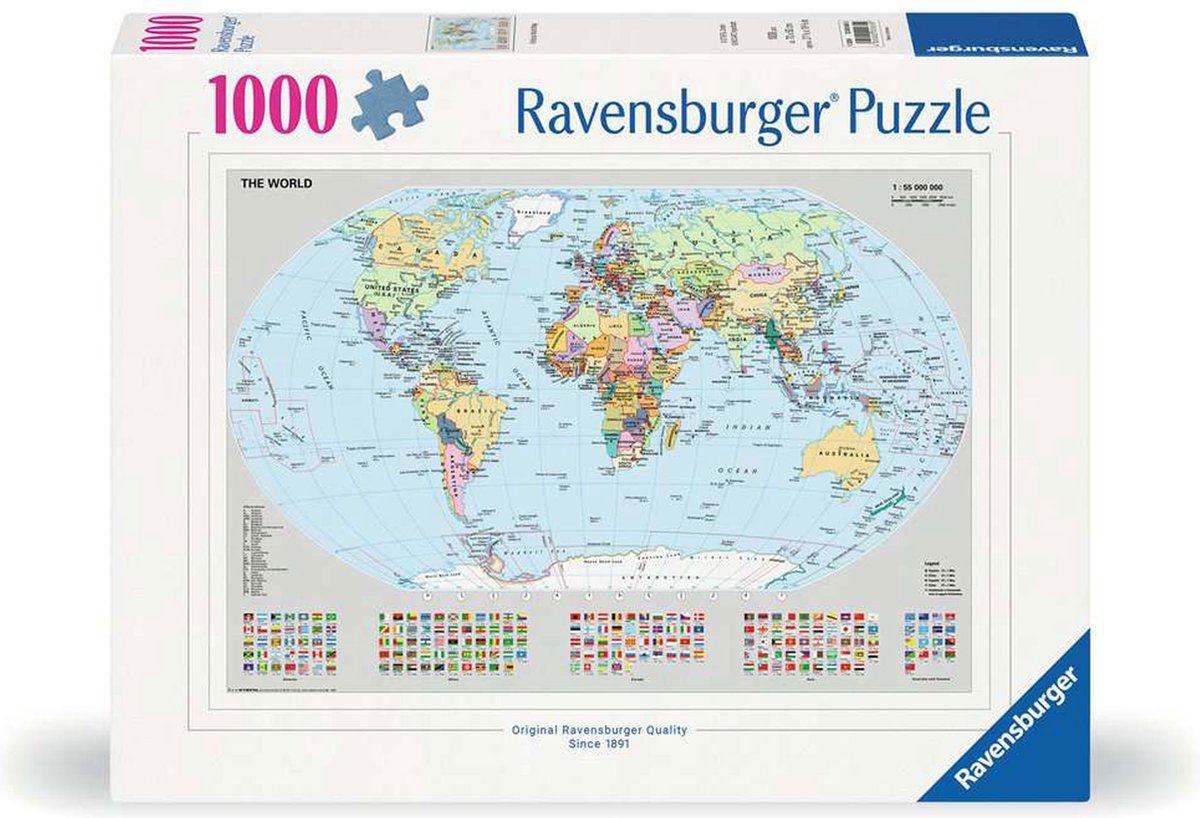 Ravensburger puzzle carte du monde - puzzle éducatif 1000 pièces.