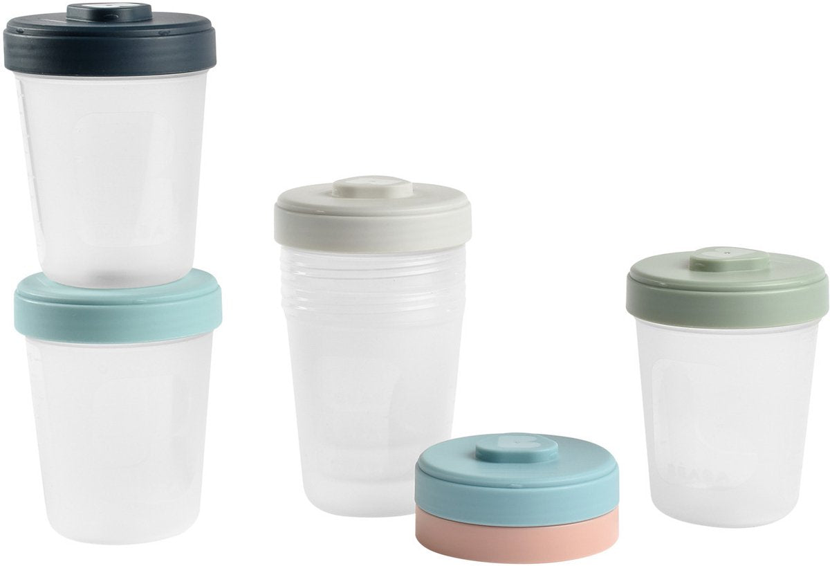 Bocaux de conservation à clip Béaba - 6 x 250 ml - hermétiquement étanches - sans BPA - passent au micro-ondes et au congélateur - empilables