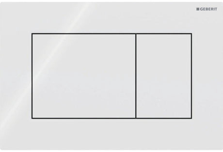 Plaque de commande Geberit sigma01 - affleurante 2 boutons - carrée - blanc alpin