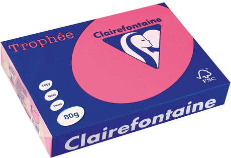 Clairefontaine trophée intense | papier de couleur | a4 | 80g | 500 feuilles | fuchsia