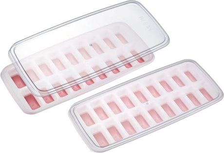 Machine à glaçons Westmark Luna - moule à glaçons avec couvercle, pour faire 18 petites boules de glaçons rondes, transparent rouge blanc - plastique, sans BPA, 2