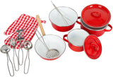 Small foot - ensemble de casseroles et ustensiles de cuisine rouge, 11 pièces.