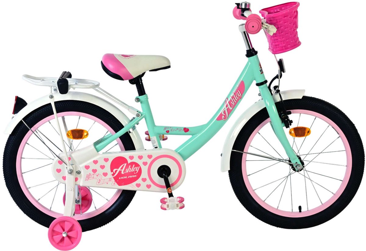 Vélo pour enfants Volare Ashley - Filles - 18 pouces - Vert